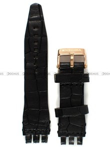Pasek skórzany czarny croco do zegarka Vostok Europe Energia NH35A-575E282 - 20 mm