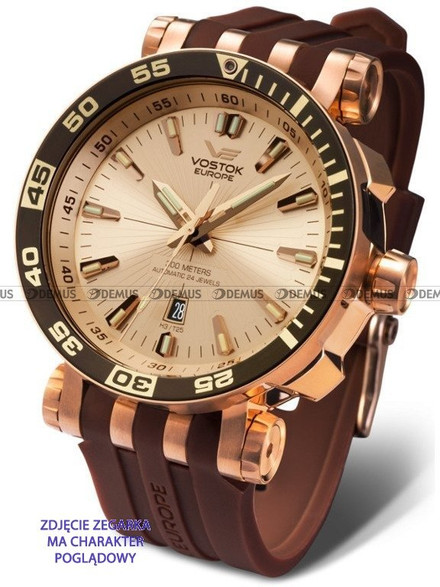 Pasek silikonowy do zegarka Vostok Energia NH35A-575B281 - 20 mm brązowy