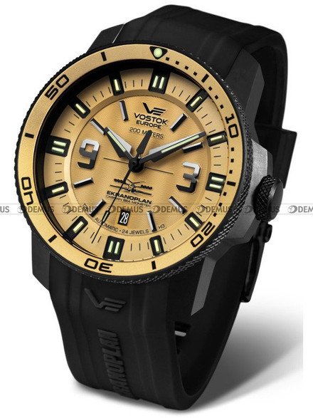Pasek silikonowy do zegarka Vostok Ekranoplan 2 - 25 mm czarny
