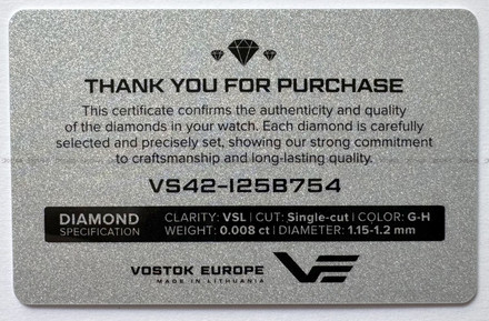 Zegarek Damski Vostok Europe Vilnele VS42-125A755BM - z diamentami - Zestaw