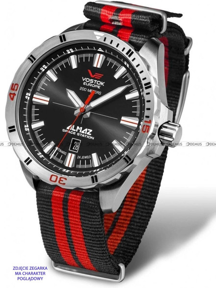 Pasek nylonowy do zegarka Vostok Almaz - 22 mm czarny