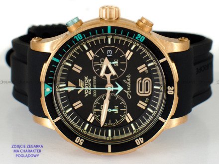 Czarny pasek silikonowy do zegarka Vostok Europe Anchar 6S21-510O585 - 24 mm