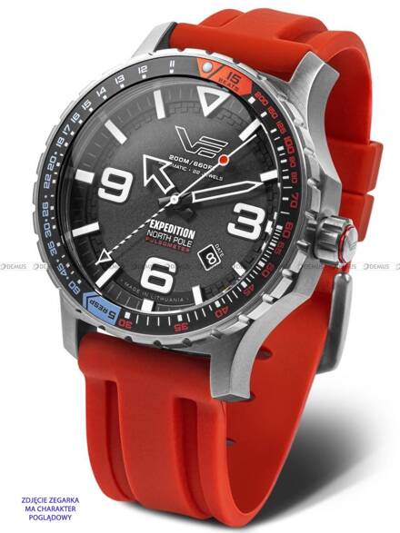 Czerwony pasek silikonowy do zegarka Vostok Europe Expedition YN55-597A729 - 24 mm