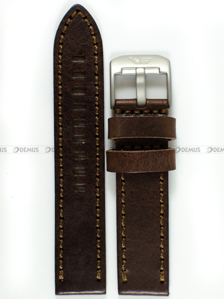 Pasek skórzany do zegarka Vostok Almaz NH35A-320H263 - 22 mm brązowy