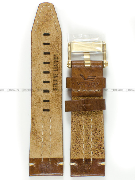 Pasek skórzany do zegarka Vostok Ekranoplan 2 - 25 mm brązowy