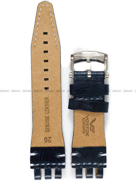 Pasek skórzany do zegarka Vostok Energia - VE-20-Leather-Blue-S - 20 mm