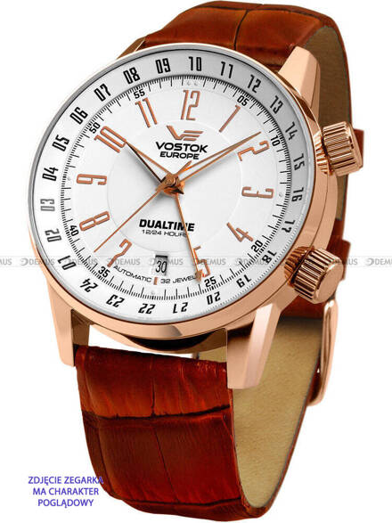 Pasek skórzany do zegarka Vostok Europe Gaz-14 Dual Time 2426-5609060 - 22 mm