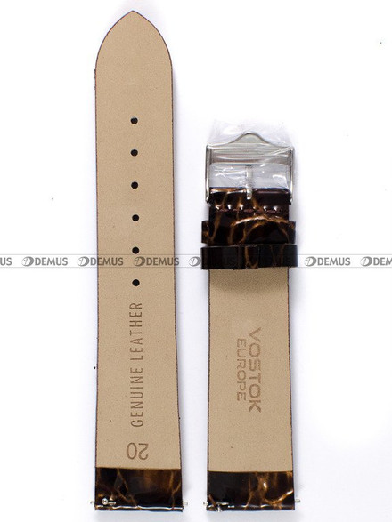 Pasek skórzany do zegarka Vostok Rocket N-1 Lady YT57-2235162 - 20 mm brązowy