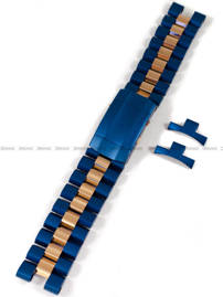 Bransoleta stalowa do zegarka Vostok Europe Lunokhod 6S21-620E631, NH35-620E632 - 25 mm - niebieska różowe złoto